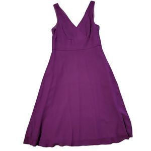 J. Crew V Neck Purple 100% Silk Dress Size 10